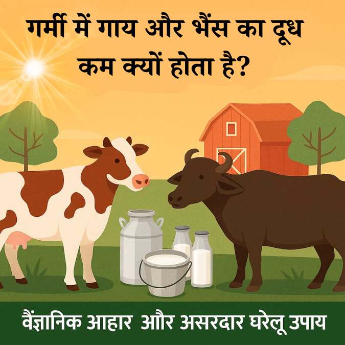 गर्मी में गाय और भैंस का दूध क्यों घटता है? जानिए असरदार घरेलू उपाय
